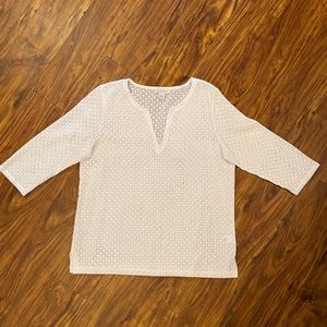 Liz Claiborne White Lace Tunic Blouse - XL